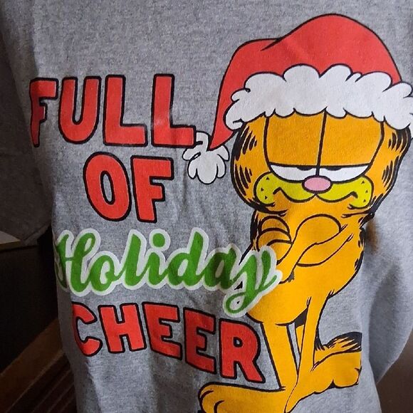 NWT GARFIELD Gray Holiday Cheer Shirt SIZE MEDIUM - Picture 3 of 5